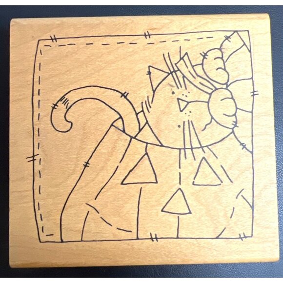 Inky Antics WM Rubber Stamp M2-1983J By Tammy DeYoung Cat pumpkin Design - Picture 1 of 4
